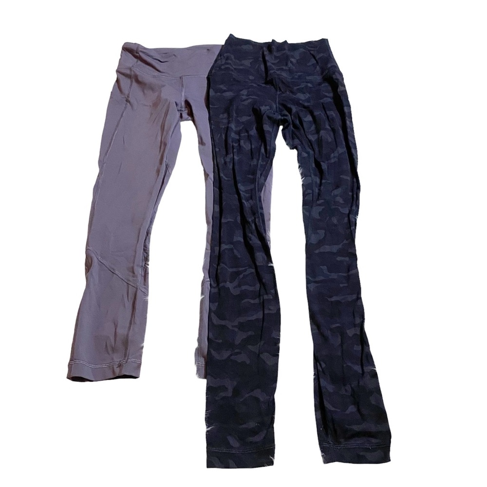 Lot Of 2 Lululemon Leggings Workout Pants Mixed Styles Colors Size 2  Pictures